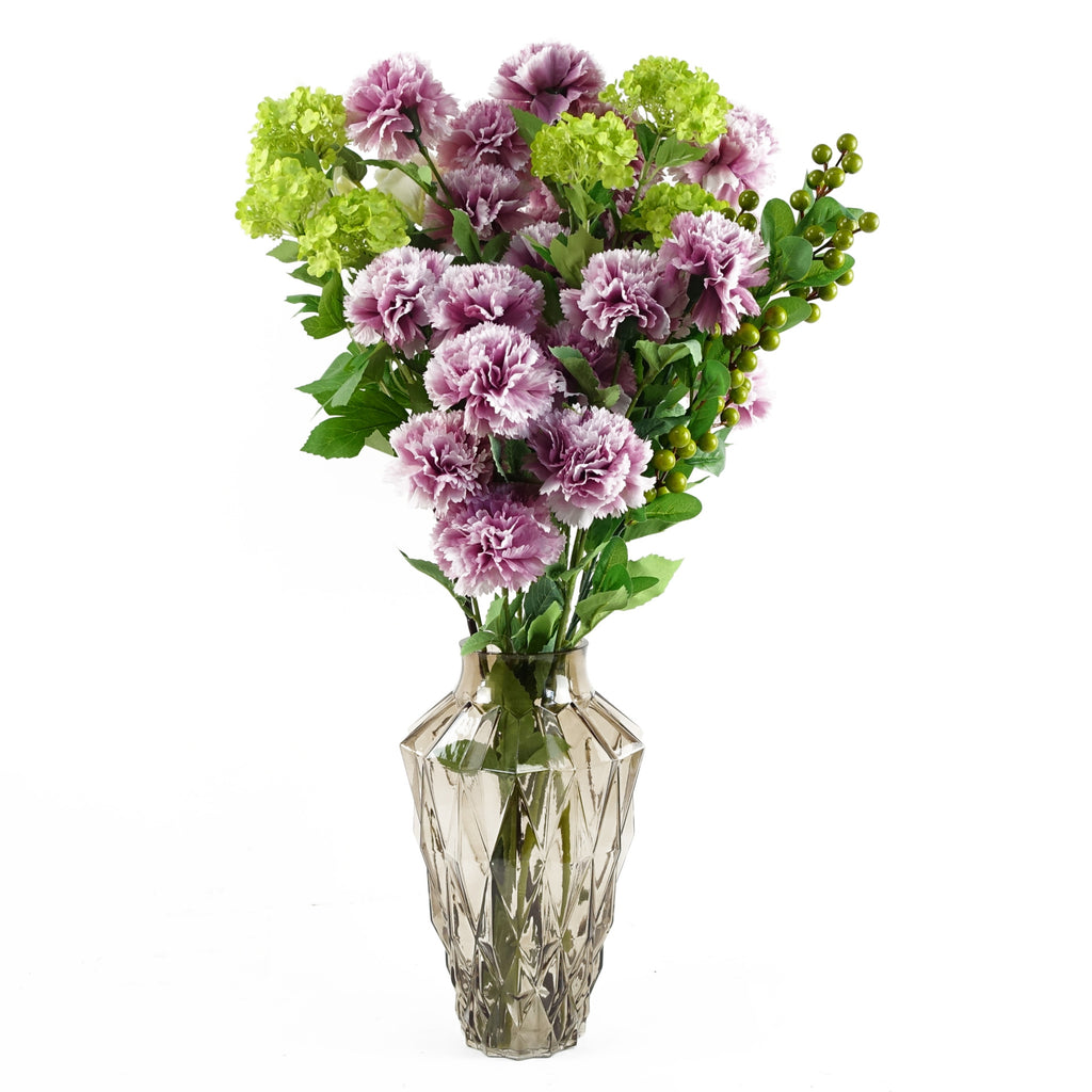 70cm Pink Artificial Carnation Stem - 4 Flowers