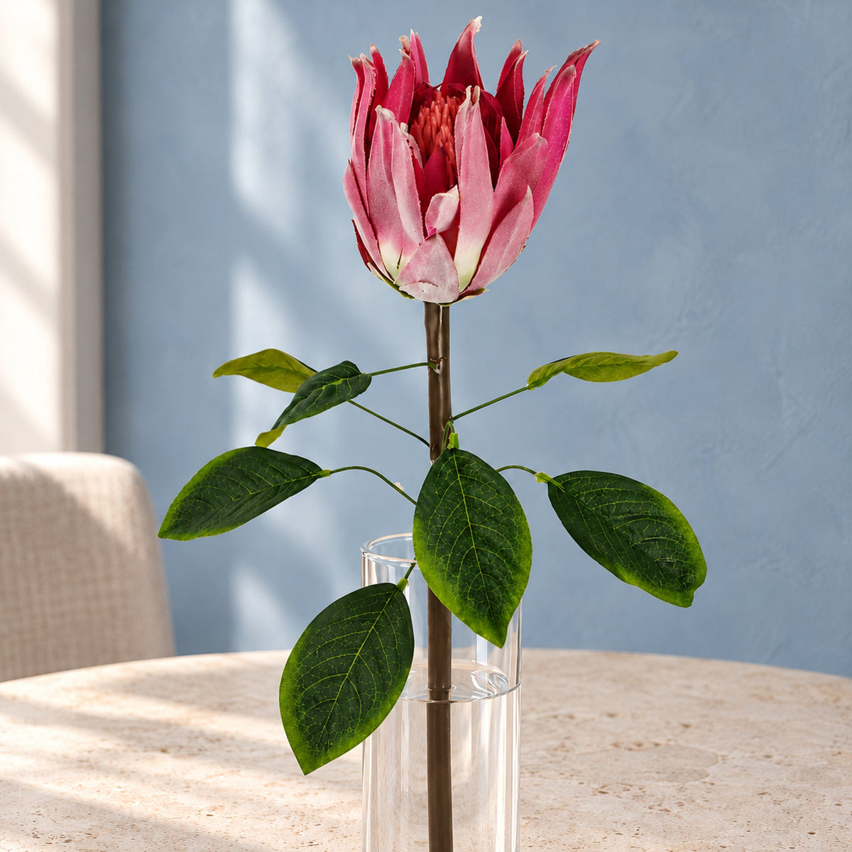 65cm Protea Sugarbush Flower Stem - Pink