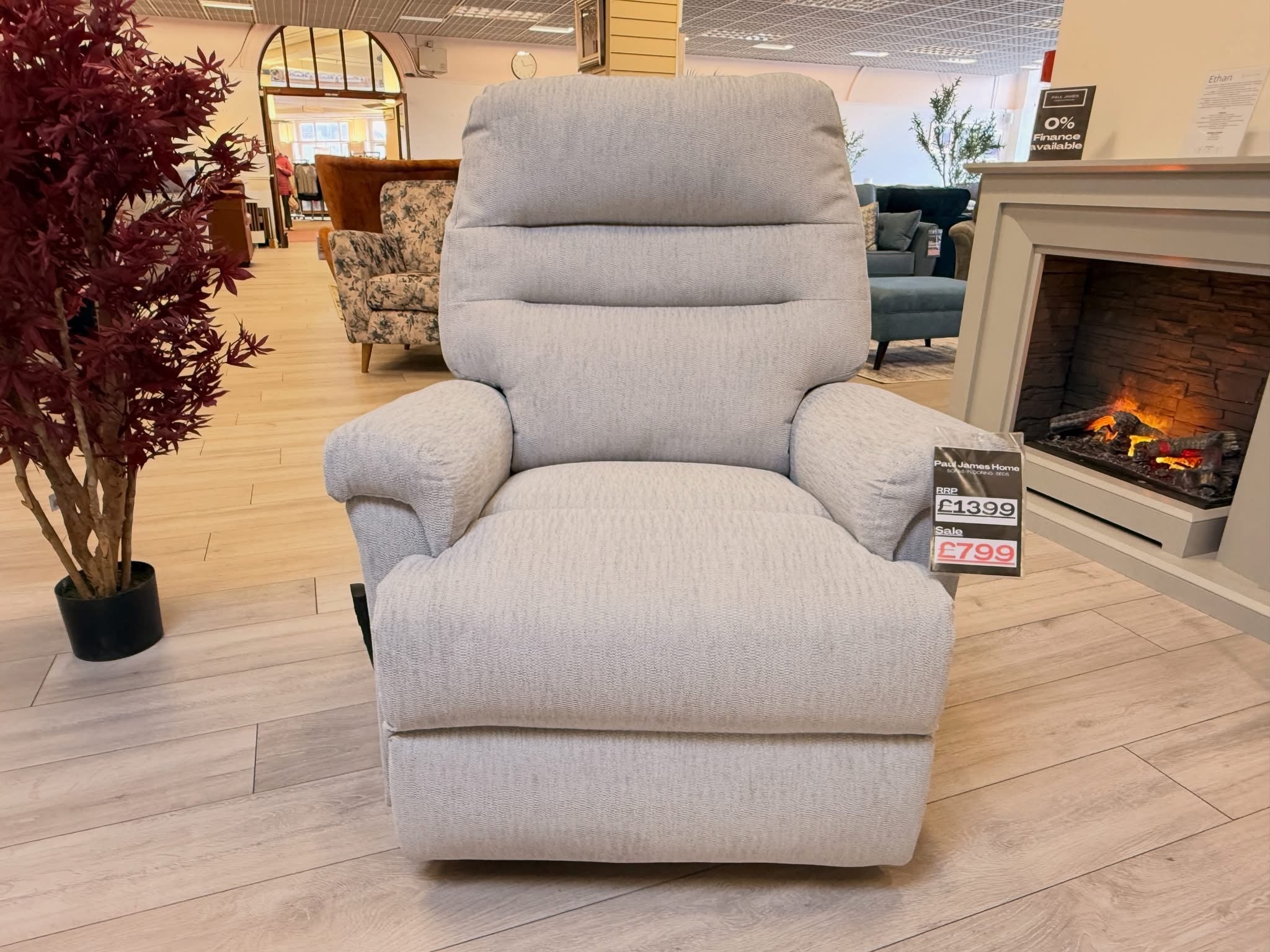 Serenity Lift & Rise Recliner Chair – Soft Silver Grey Fabric