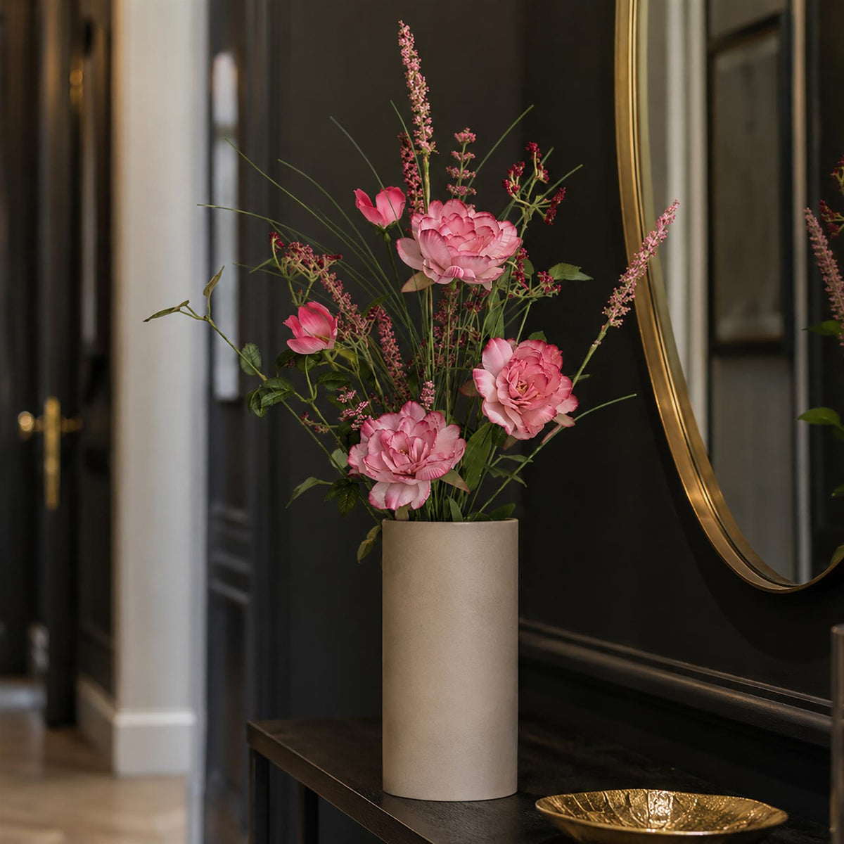 Pack of 6 x 52cm Artificial Pink Peony Wildflower Bouquets