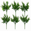 Pack of 6 x 32cm Artificial Green Foliage Spray Stem Faux Leafy Decorative Greenery