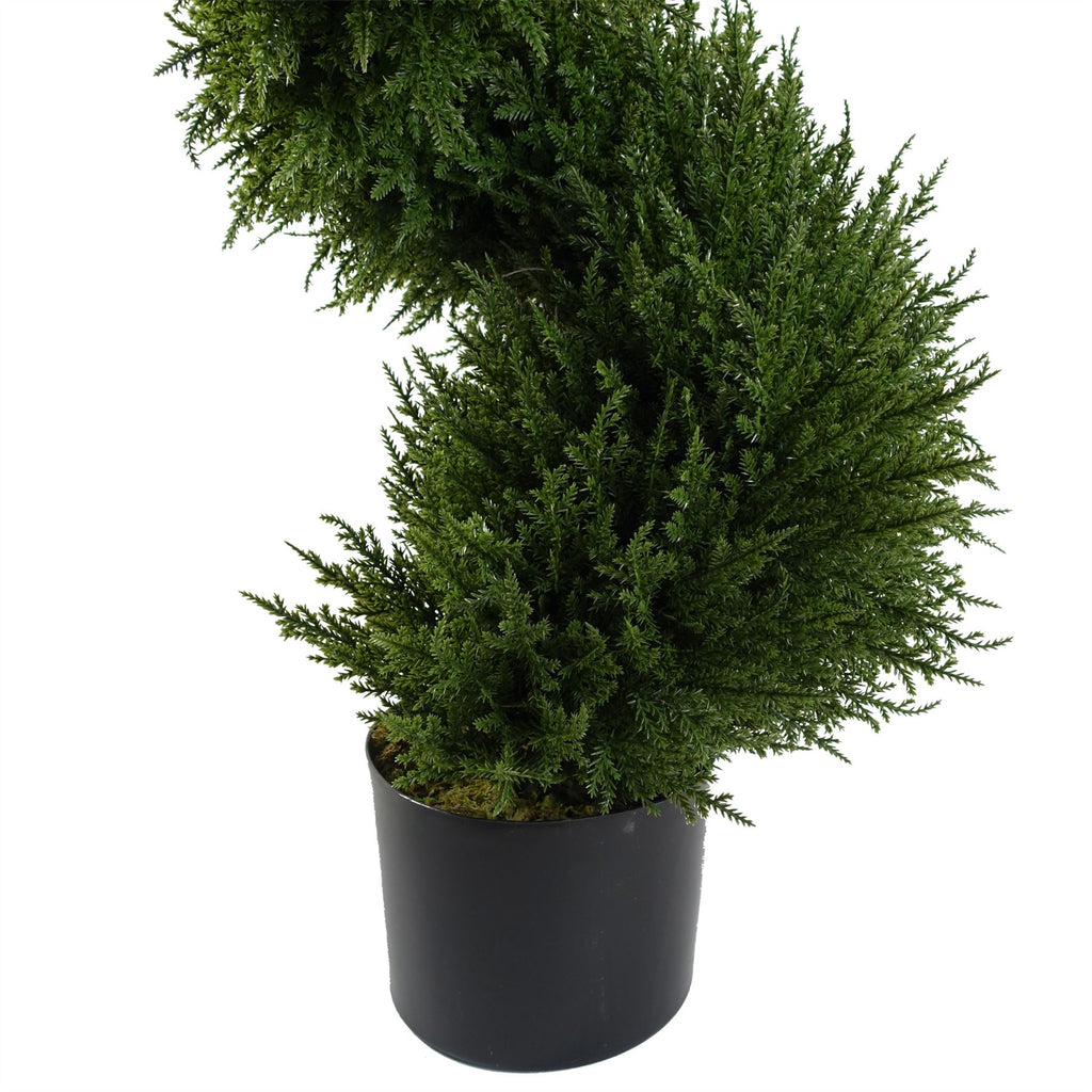 Pair of 120cm Premium Artificial Cypress Sprial Topiary