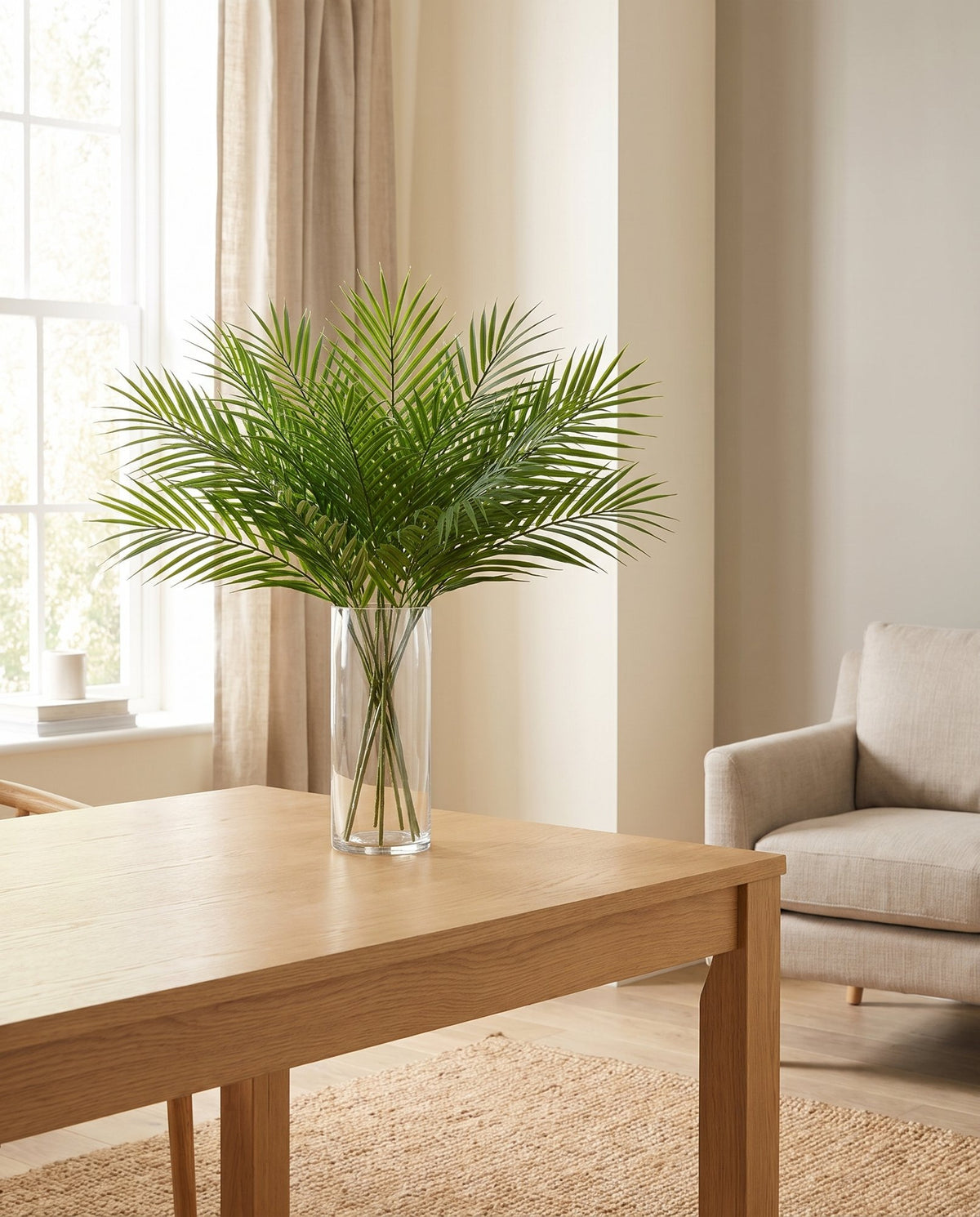 6 x 40cm Artificial Bamboo Palm Bush Plant styled in a room