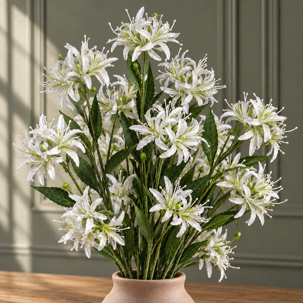 Pack of 6 x 72cm Artificial White Spider Lily Stems