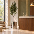 51cm XL Silver Metal Planter by Leaf