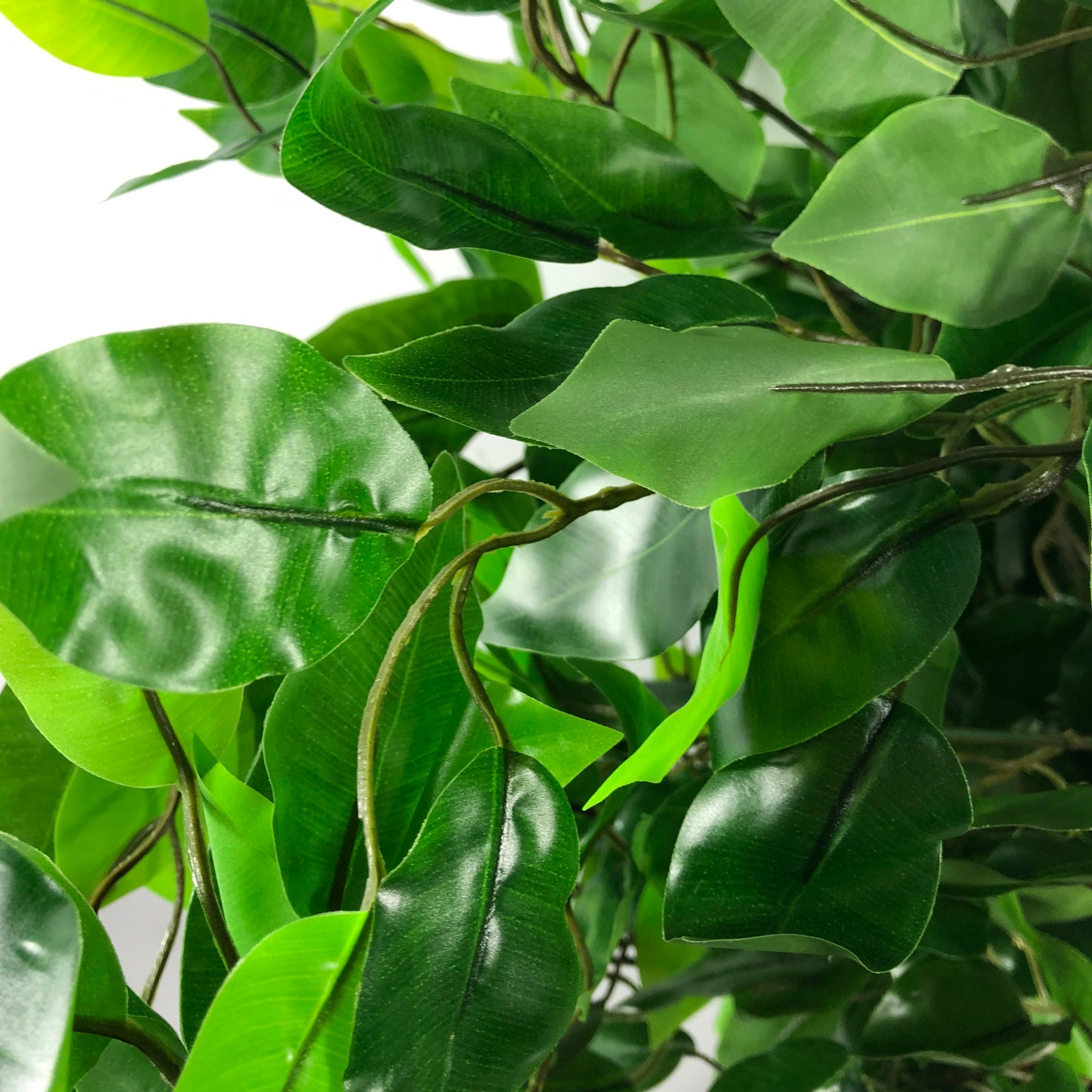 120cm Artificial Ficus Tree / Plant - Large Bushy Shape Silver Metal Planter