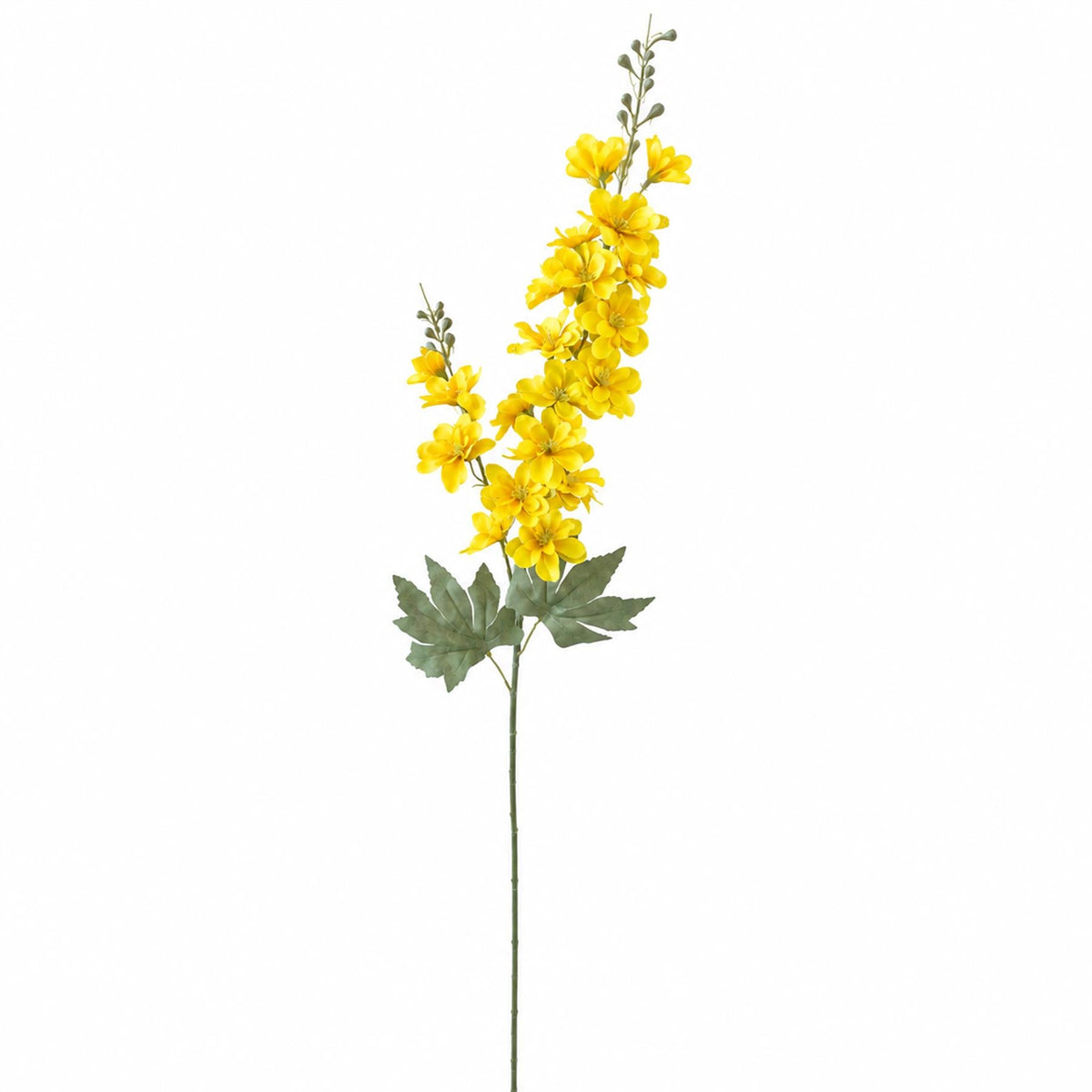 Pack of 6 x 85cm Artificial Yellow Larkspur Flower Stems