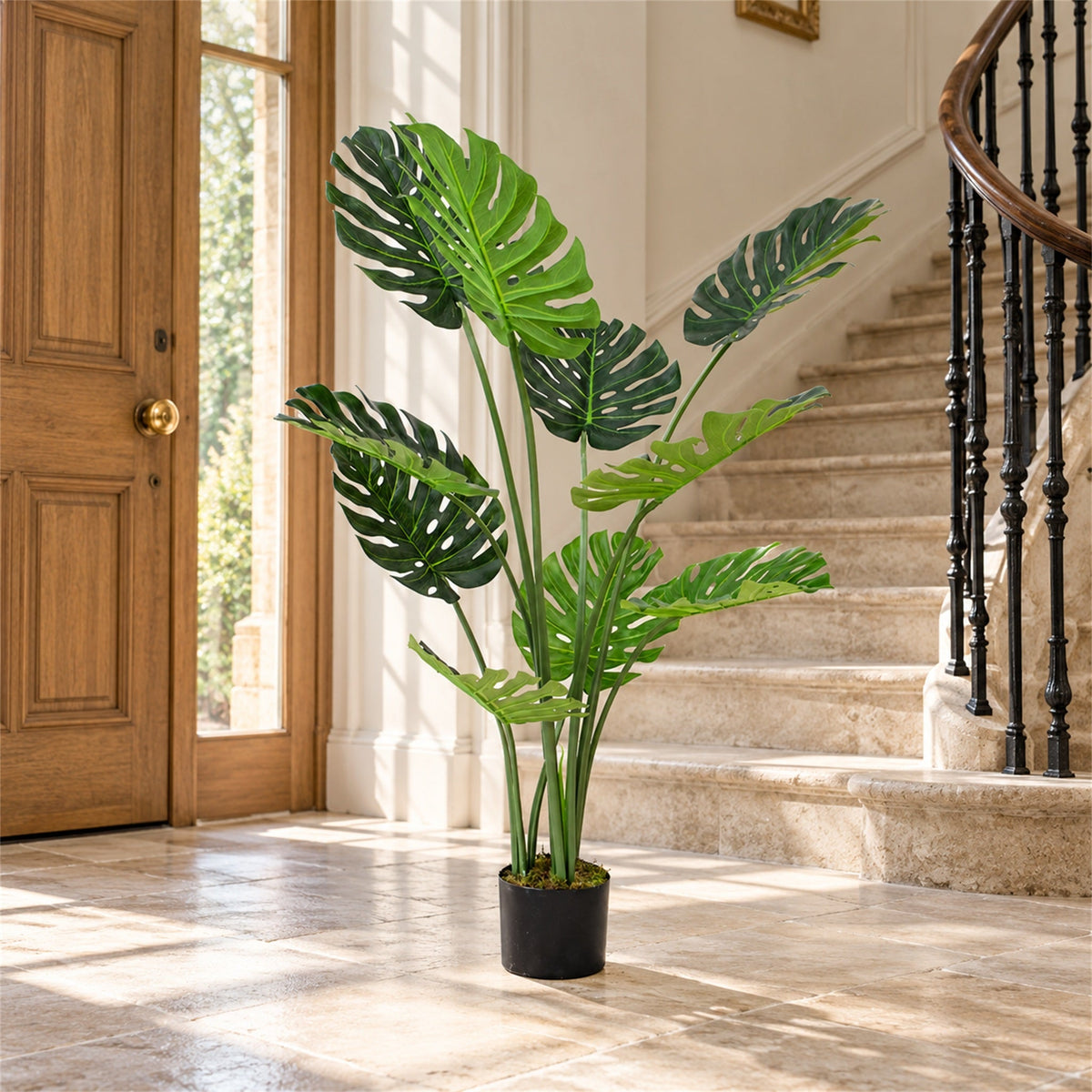 120cm (4ft) Luxury Monstera Plant Black Pot