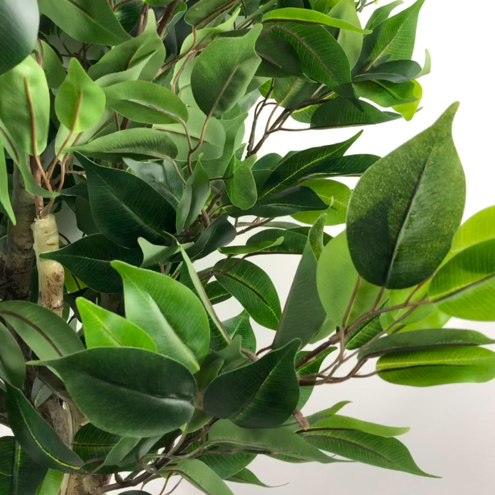 110cm Artificial Evergreen Ficus Tree Copper Curve Planter