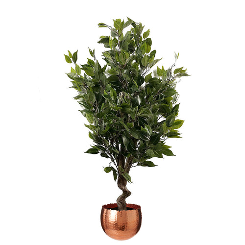 110cm Leaf Realistic Artificial Ficus Tree / Plant  Copper Curve Planter