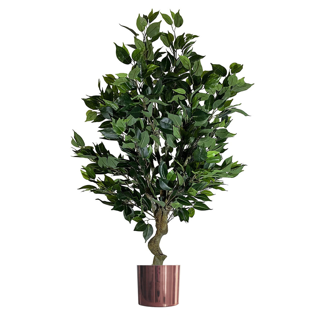 100cm Leaf Realistic Artificial Ficus Tree / Plant Bush Ficus Copper Planter