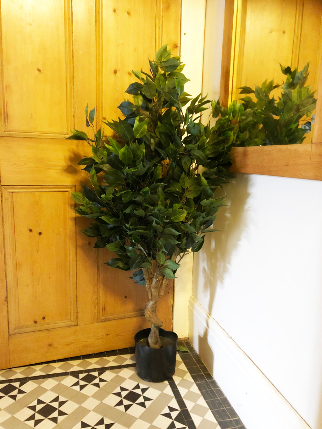 110cm Leaf Realistic Artificial Ficus Tree / Plant Copper Planter