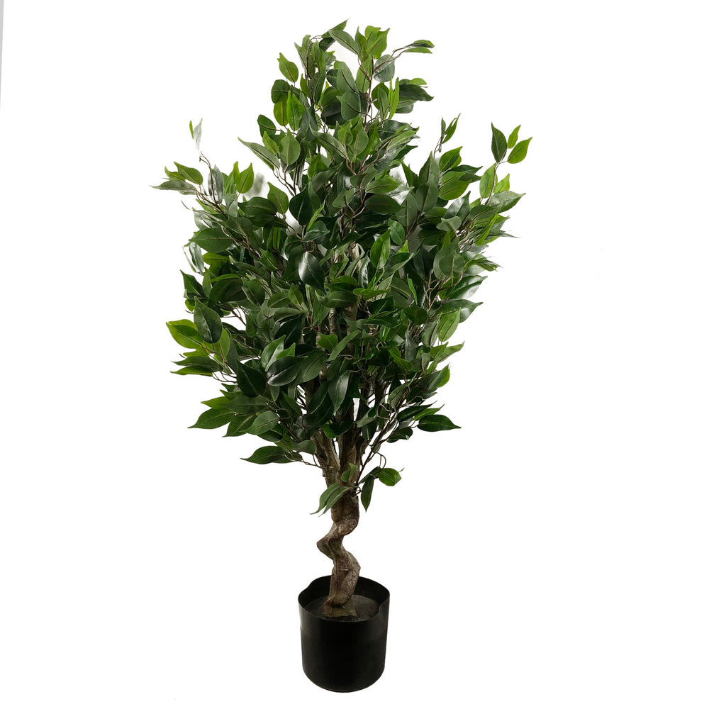 110cm Artificial Evergreen Twist Ficus Tree Multicolour Planter