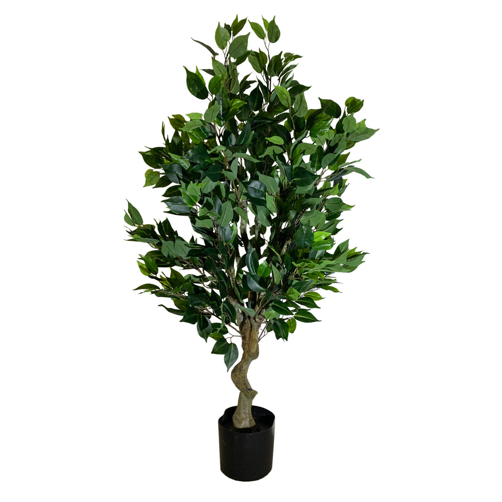 100cm Leaf Realistic Artificial Ficus Tree / Plant Bush Ficus Copper Curve Planter