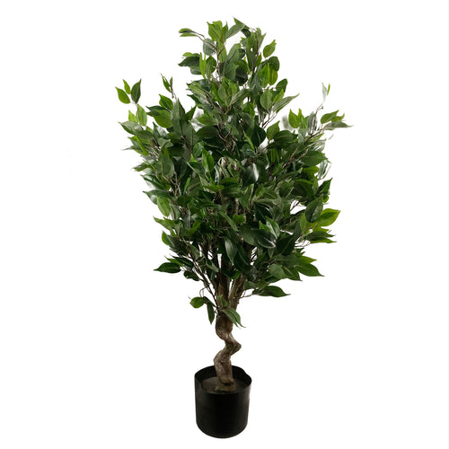110cm Leaf Realistic Artificial Ficus Tree / Plant  Gold Curve Planter