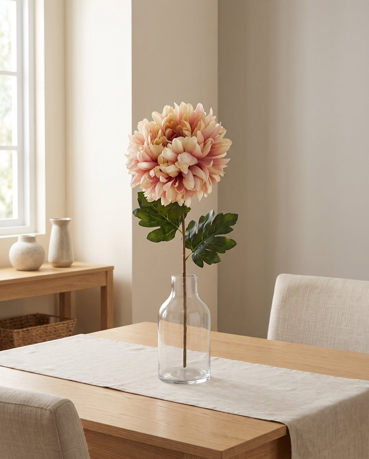 75cm Extra Large Reflex Chrysanthemum - Pink styled in a room