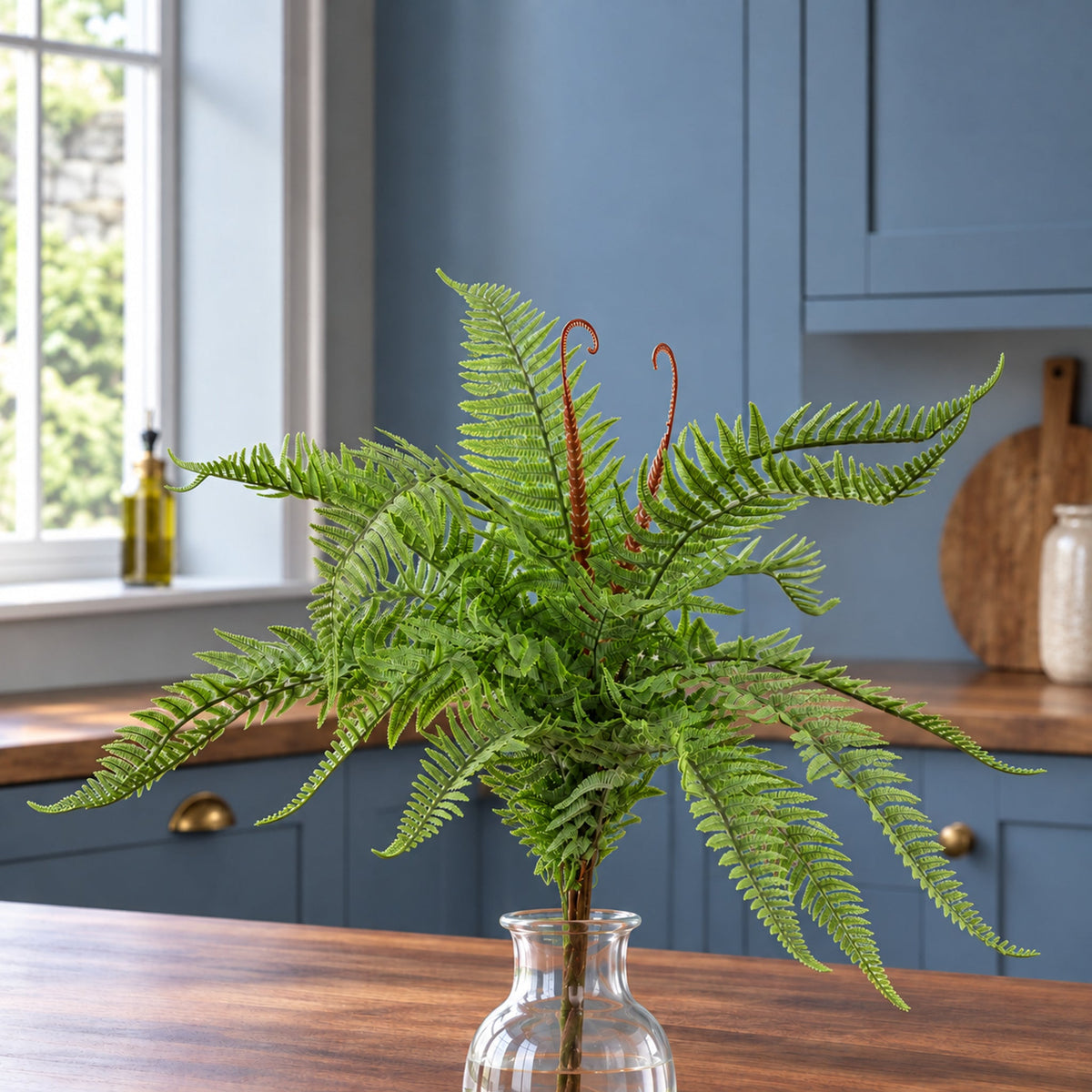 60cm Artificial Bushy Dixie Wood Fern Light Green Plant