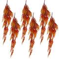 6 x 100cm Artificial Hanging Maidenhair Fern Plant Autumn Orange