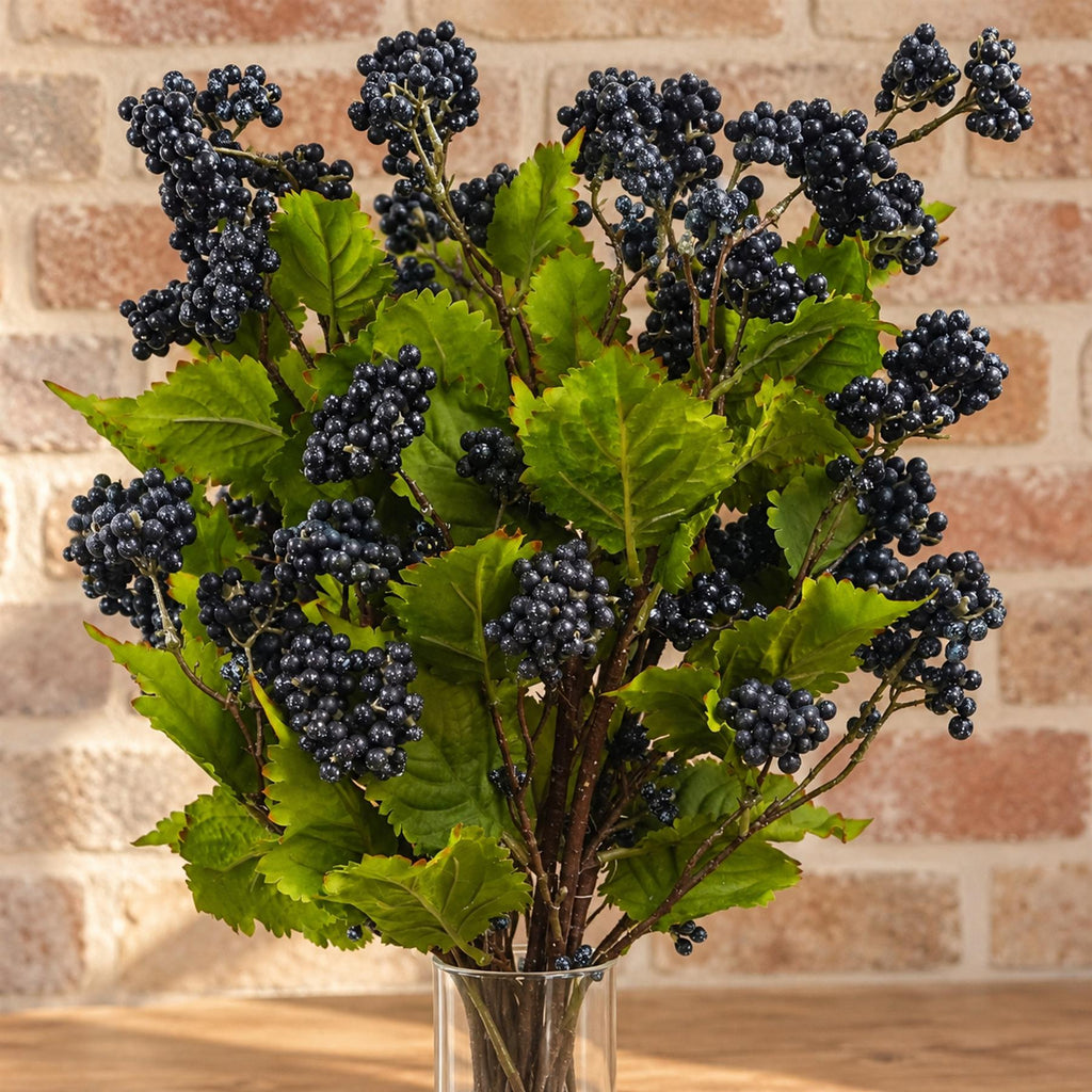 6x 65cm Grape Leaf Foliage Spray with Berries Artificial styled in a room