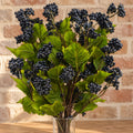 6x 65cm Grape Leaf Foliage Spray with Berries Artificial styled in a room