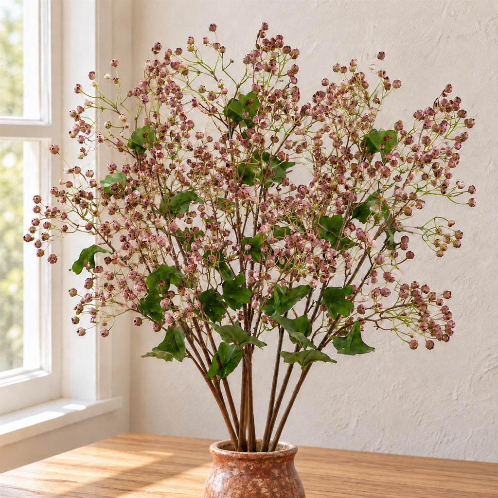 Pack of 6 x 86cm Artificial Dusky Pink Daphne Berry Sprays