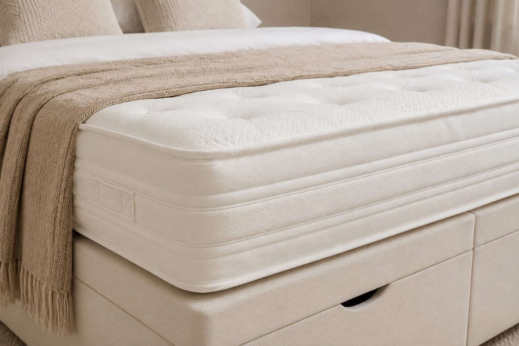 Titan Ottoman Storage Opening Divan Set & 24" HB Package Deal