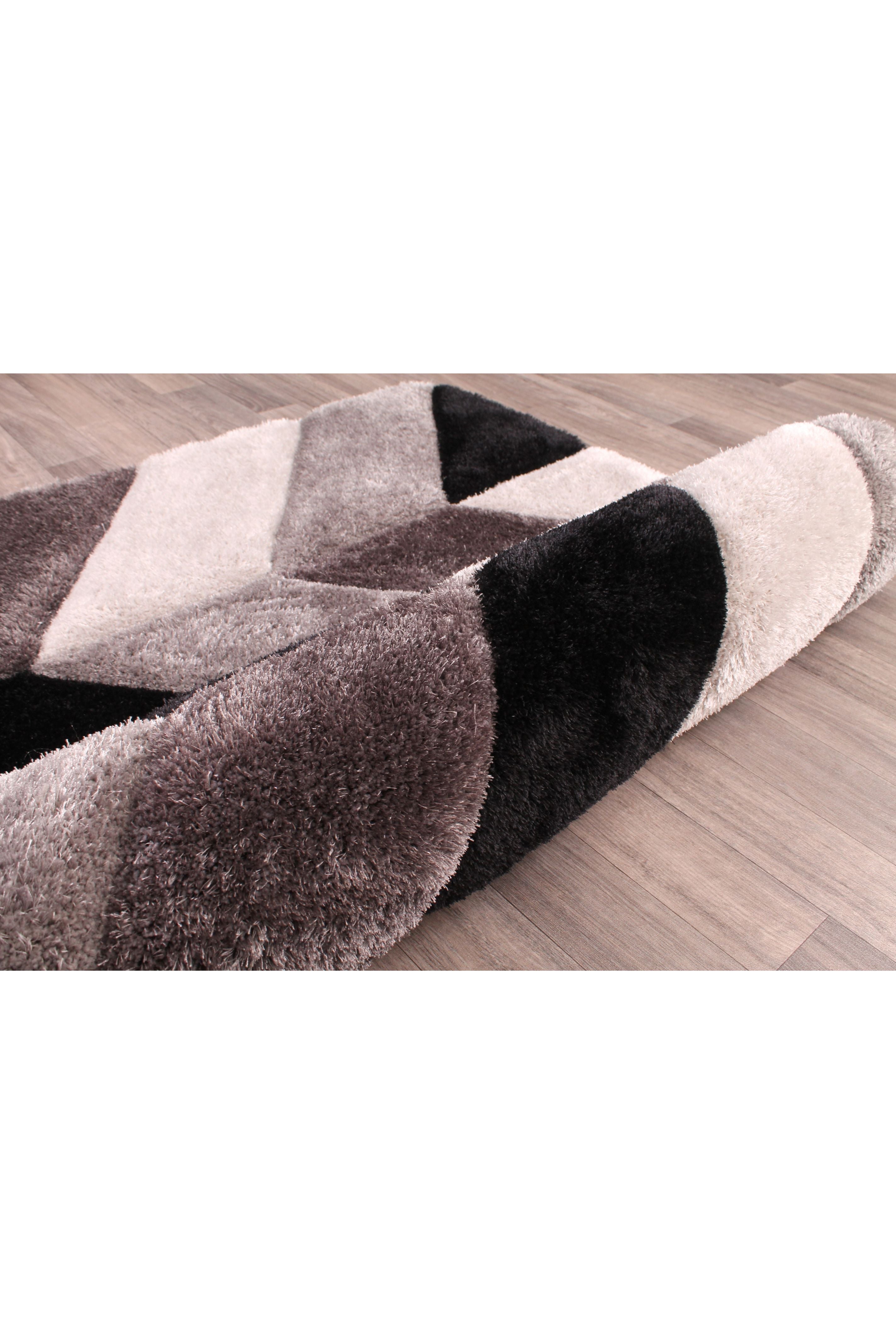 3D Carved Blazon Grey Rug