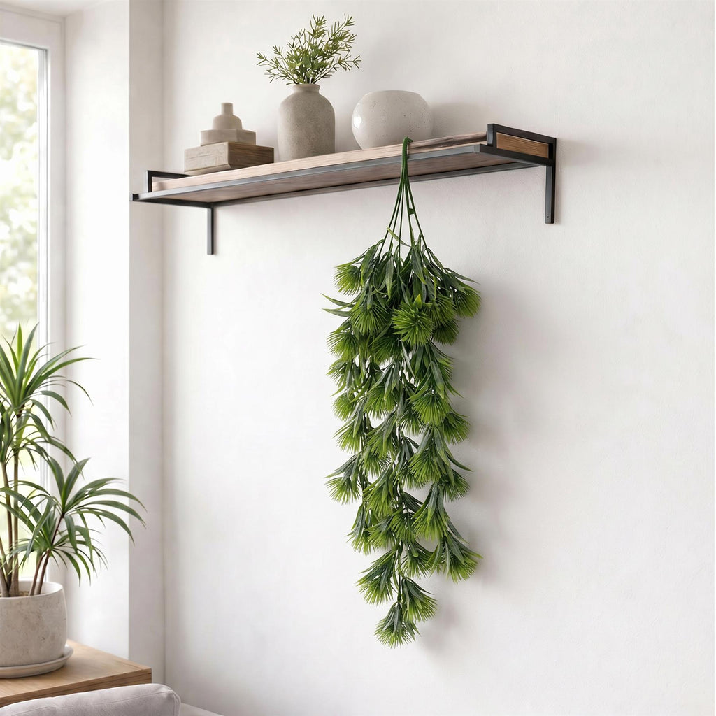 75cm Artificial Green Thistle Trailing Hanging Plant Faux Floral