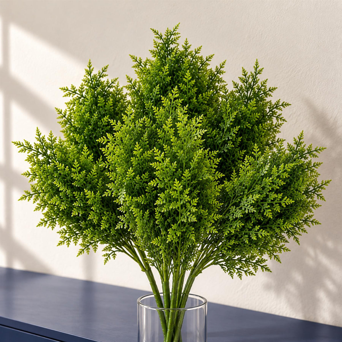 Pack of 6 x 75cm Artificial Fern Foliage Bush Stem