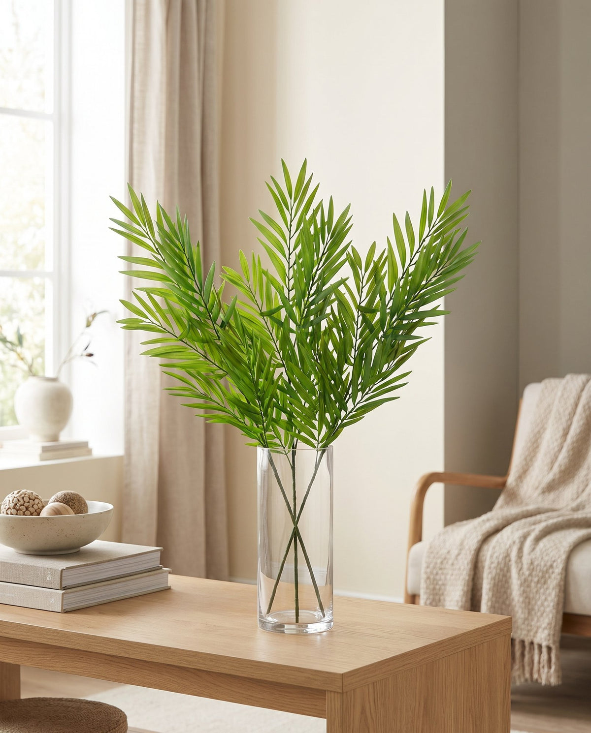 85cm Bamboo Fern Stem styled in a room