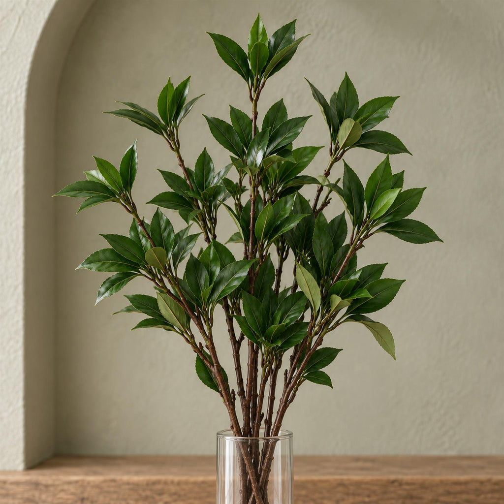 Pack of 6 x 55cm Artificial Laurel Leaf Spray Stem