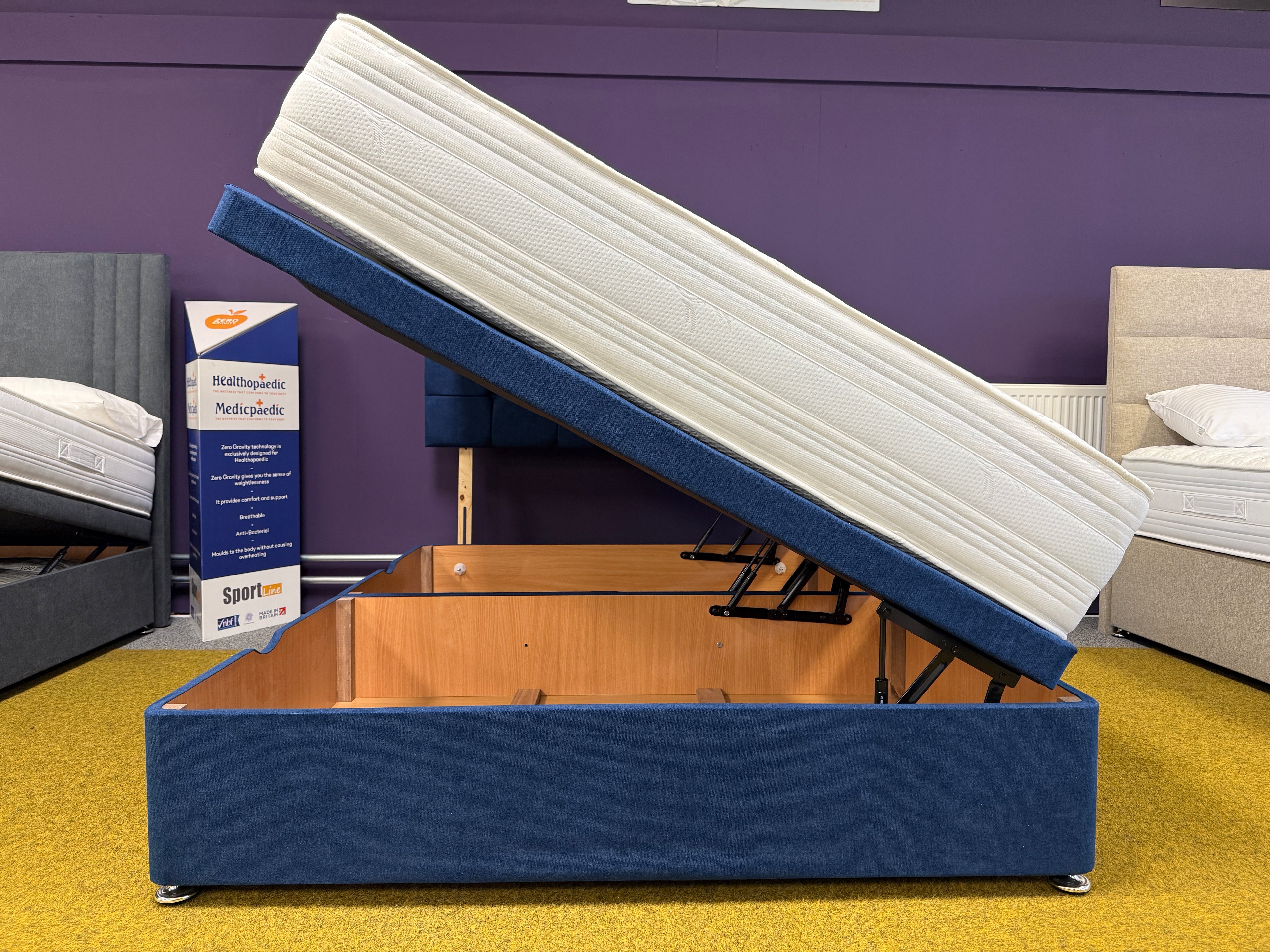 Clyde Ottoman Storage Divan Set & 24" Headboard Package Deal