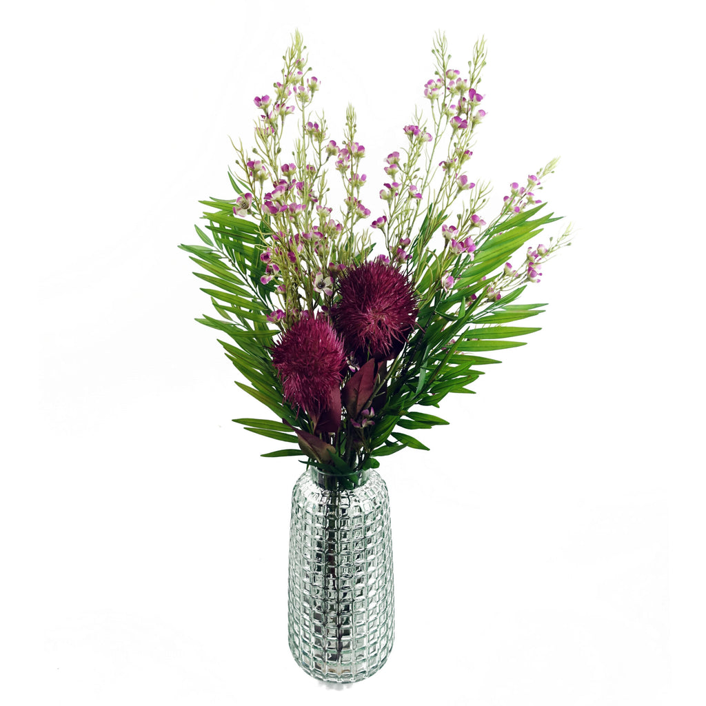 100cm Artificial Foliage Stem with Small Flowers - Purple