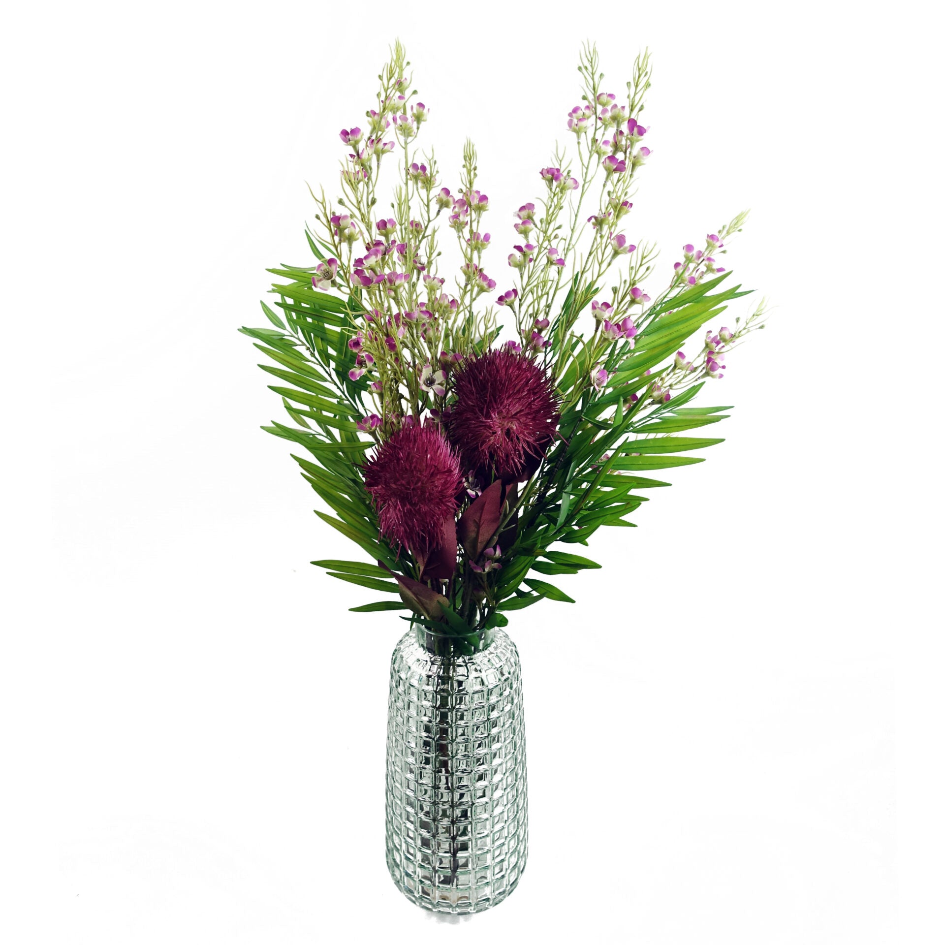 100cm Artificial Foliage Stem with Small Flowers - Purple