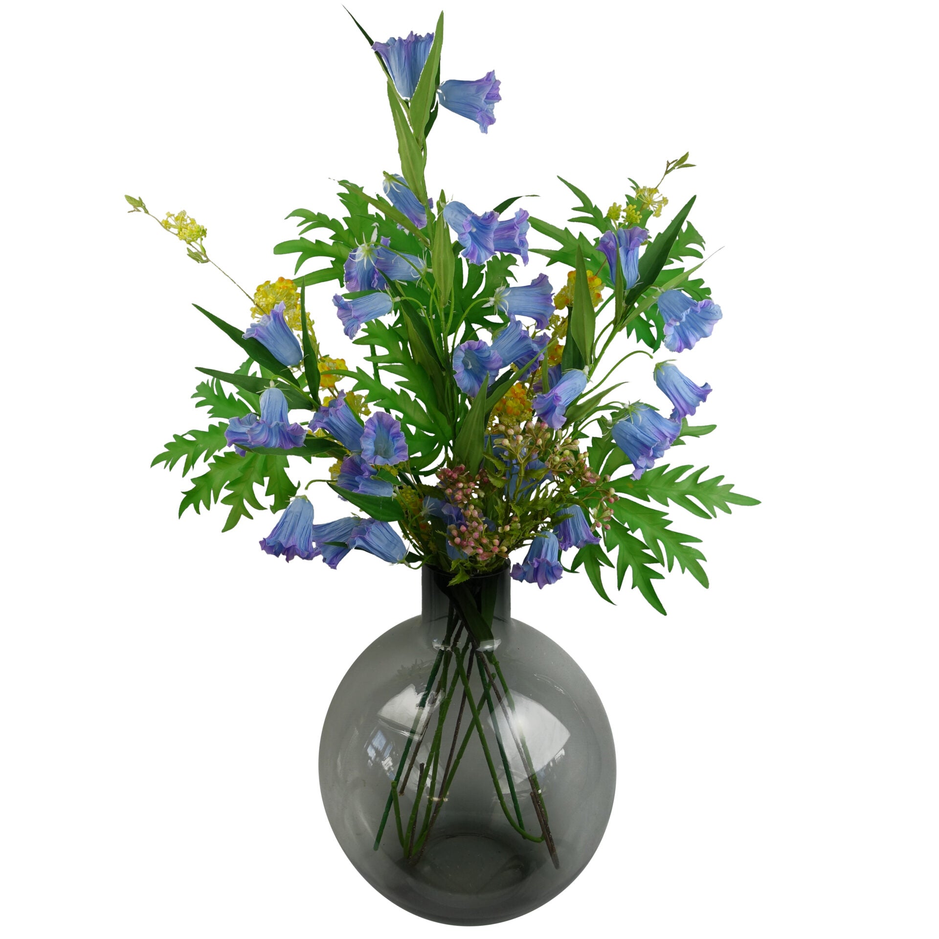 55cm Artificial Foliage Stem with Pink Berries