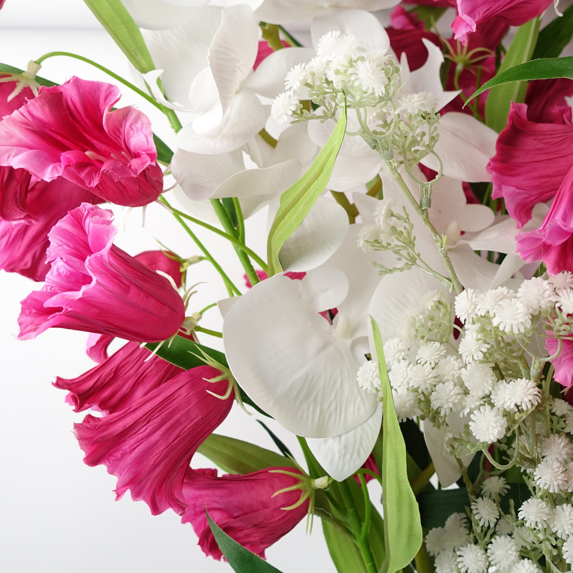 Pack of 6 x 100cm Trumpet Artificial Flower Stem Fuchsia Pink