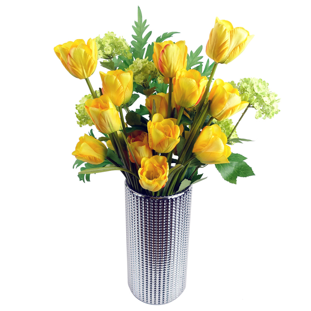 Pack of 6 x 80cm Artificial Tulip Yellow Stem