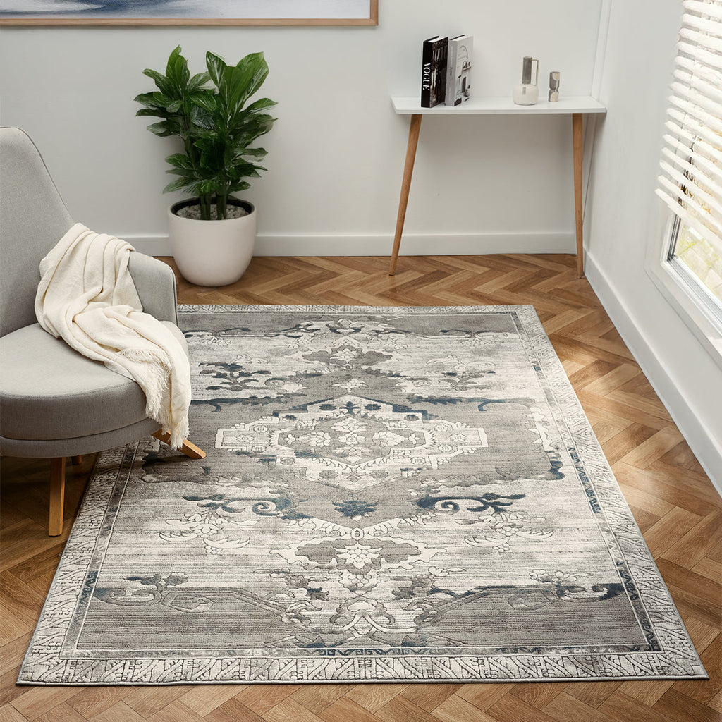 Petra Ajanta Grey/Blue Rug