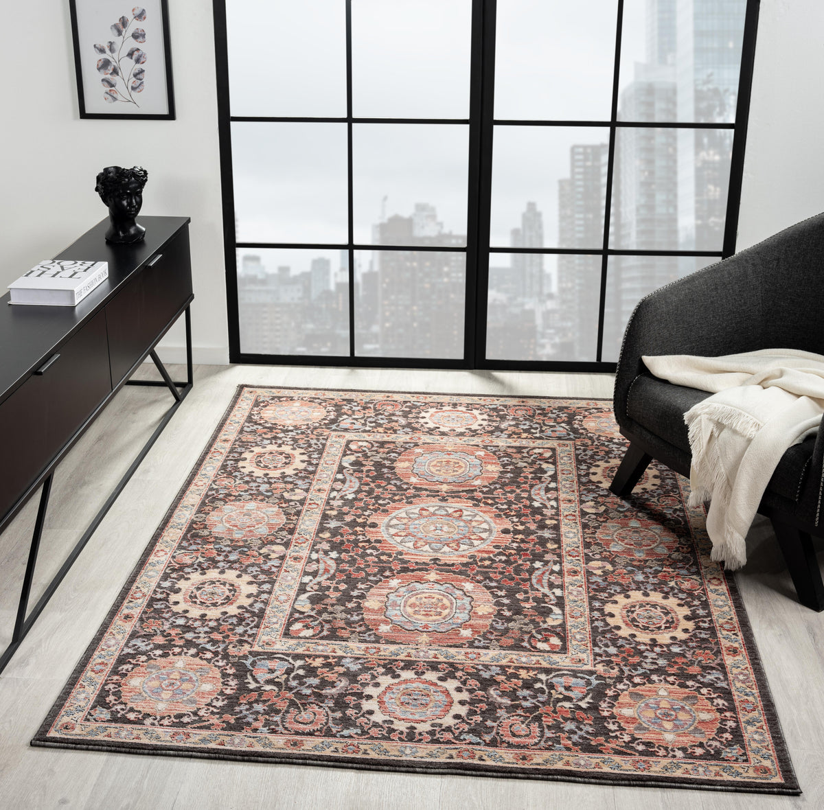 Alia 893Gl Anthra/Rose Rug