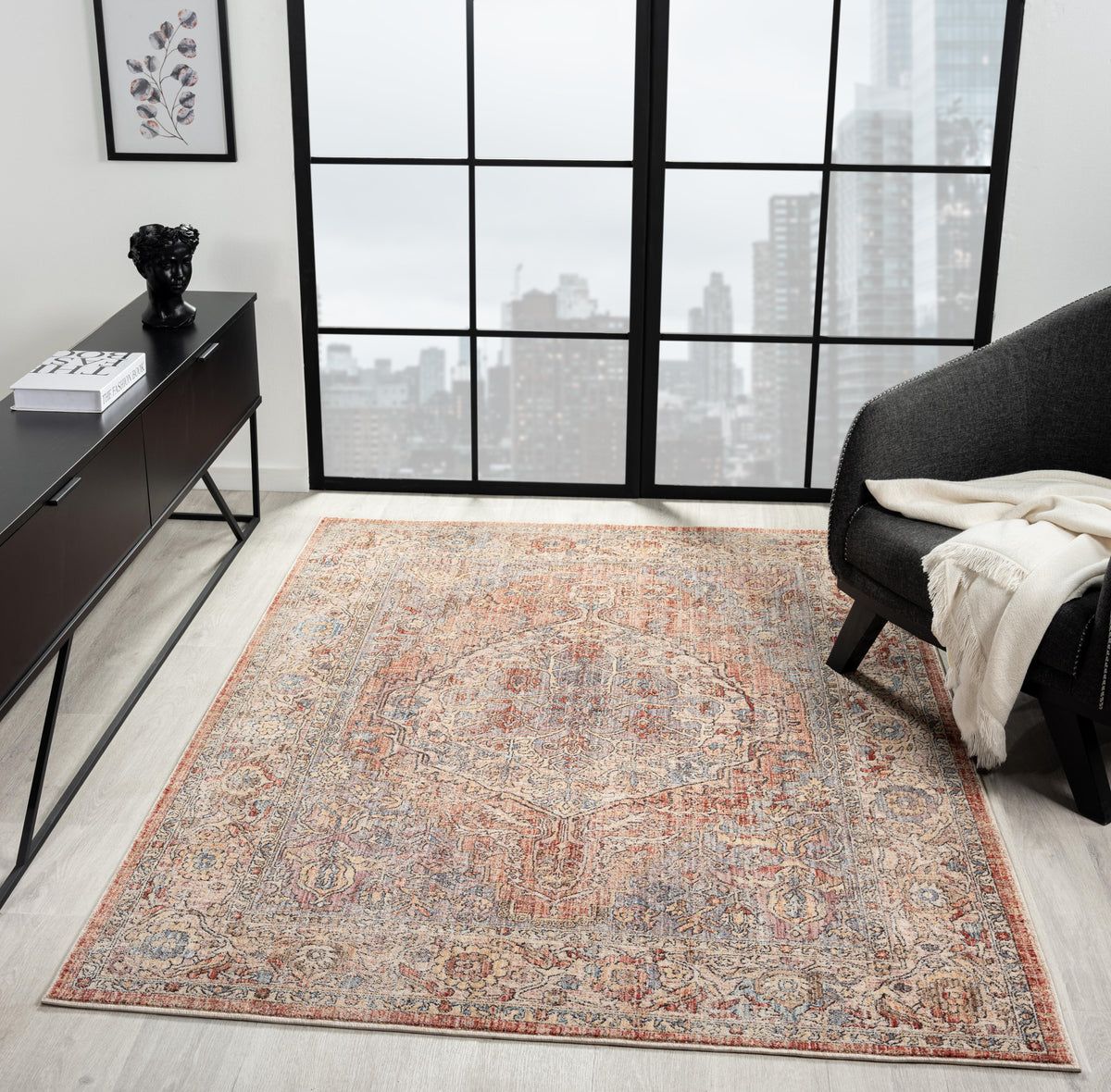 Alia 524Ar Grey/Rose Rug