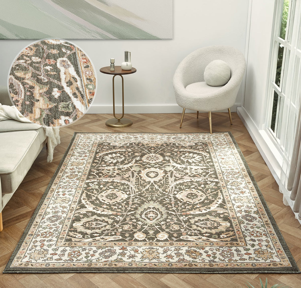 Alia Viana Green/Cream Rug