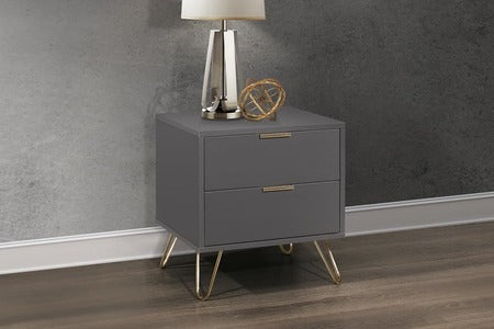 2 Drawer Bedside Charcoal