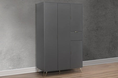 4 Door Wardrobe Charcoal
