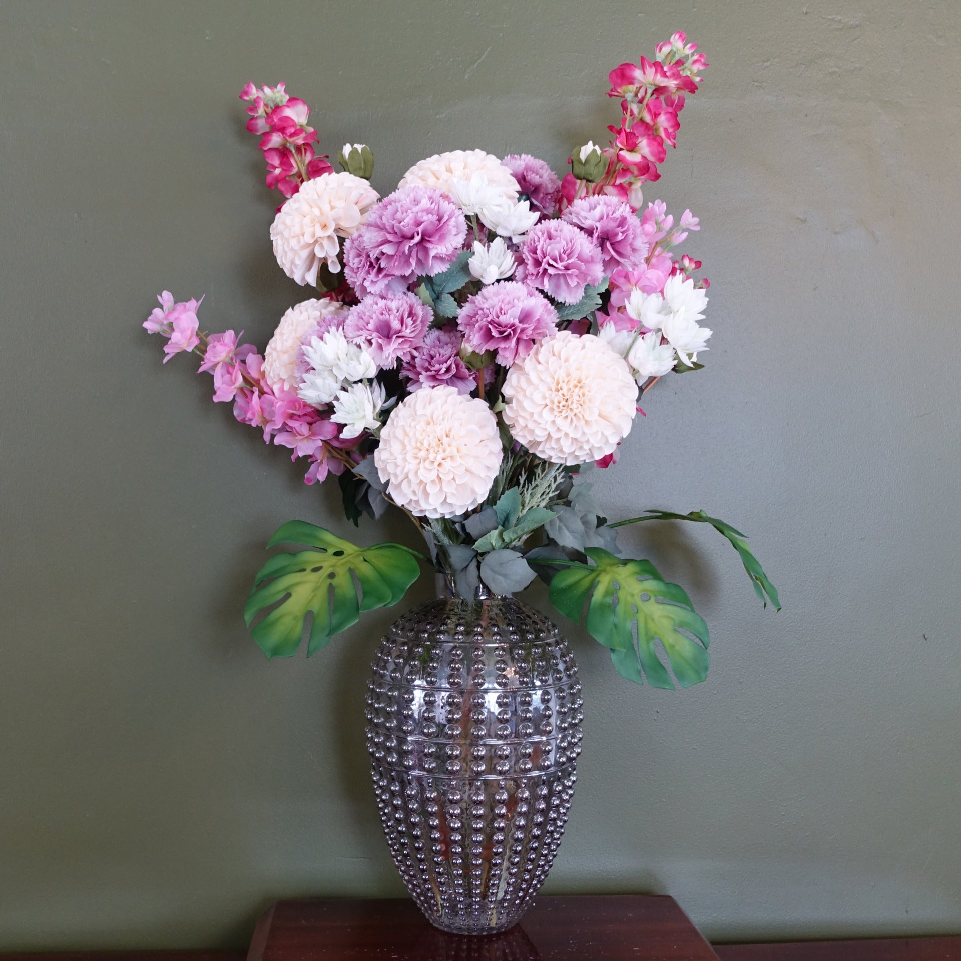 75cm Dahlia Artificial Flowers Tropical Blossom Bubble Vase