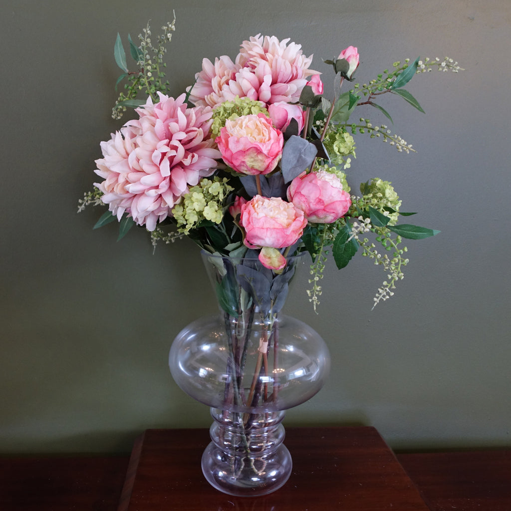 60cm Chrysanthemum Mix Glass Bubble Vase