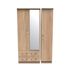 Triple 2 Drawer Mirror Robe