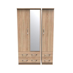 Triple 2 Drawer Mirror + Drawer Robe