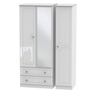 Triple 2 Drawer Mirror Robe