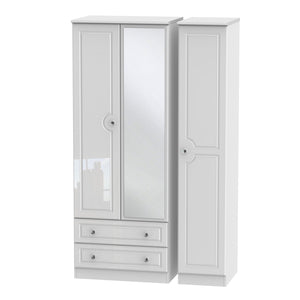 Tall Triple 2 Drawer Mirror Robe