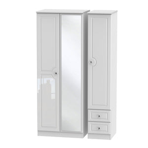 Tall Triple Mirror + Drawer Robe